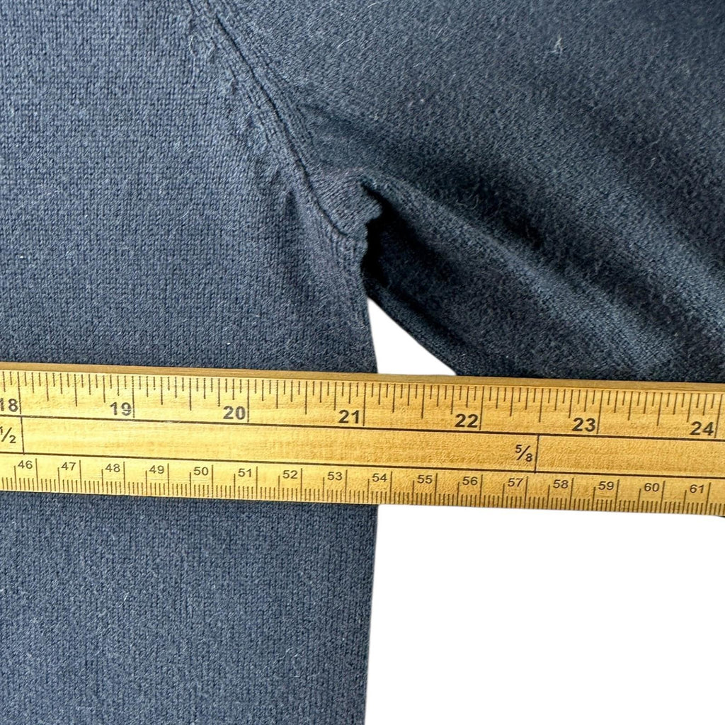Nautica Knit Jumper Men's UK Size L Blue V-Neck Long Sleeve 100% Cotton