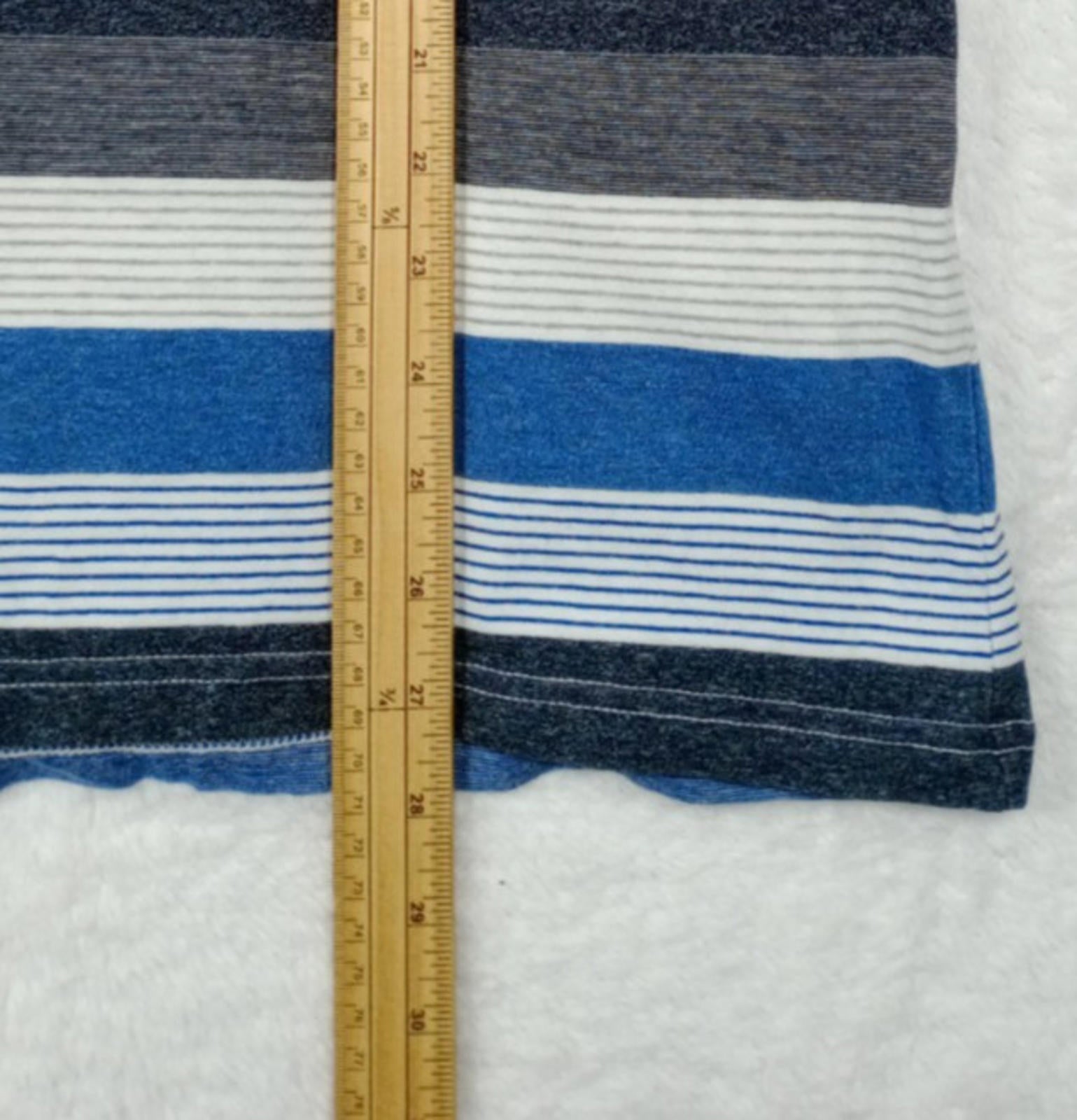 George Polo Shirt Men's UK Size M Blue Stripe Short Sleeve 100% Cotton Easy Care