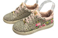 River Island Pumps Women's UK Size 1 Beige Floral Print Chrome Accents Lace Up