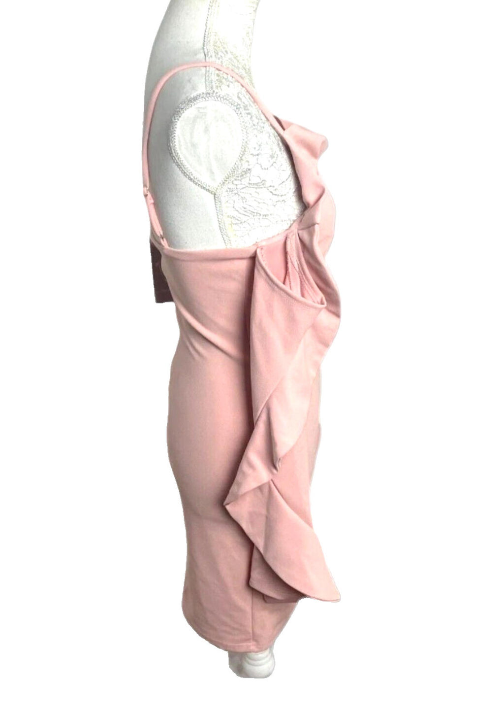 Lucy Wang Mini Dress Pink Off Shoulder Fitted Stretch Women's UK Size S (8)