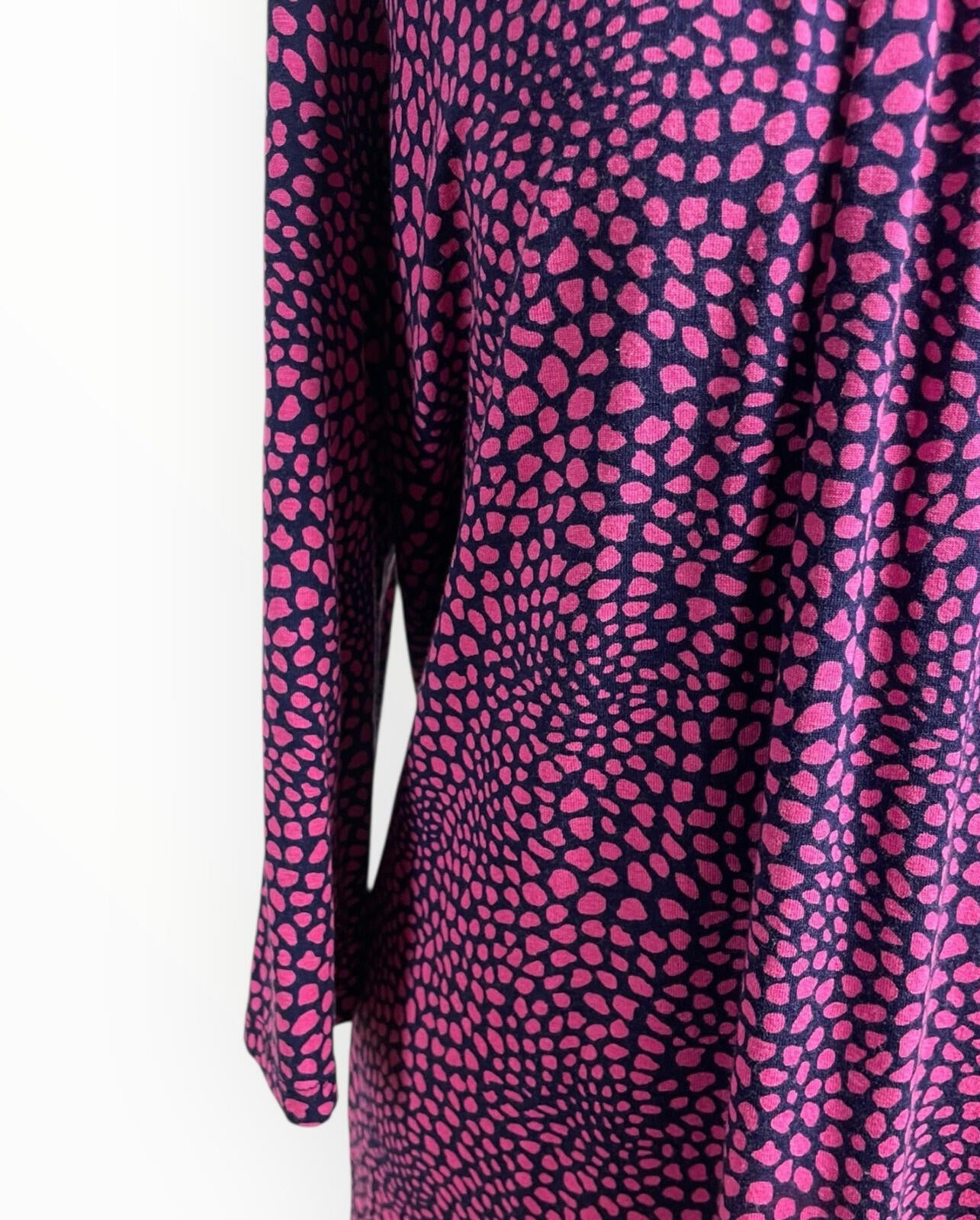 George Moda Spotted Blouse Top Women’s UK Size 16 3/4 Sleeve Scoop Neck Pink
