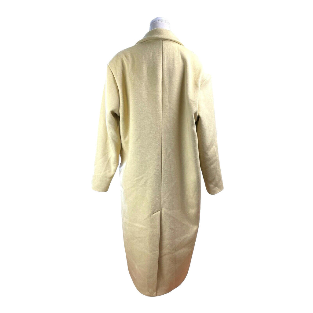 Riverland Overcoat Faux Wool Pale Yellow Oversized Long Women’s UK Size 16