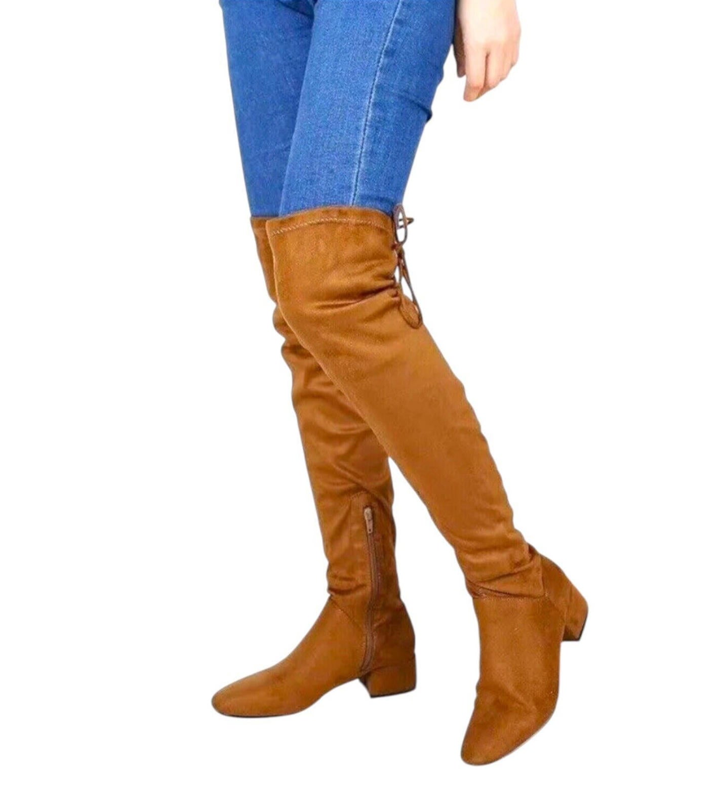 Greatonu Brown Faux Suede Over The Knee High Boots Women’s UK Size 3.5 EU 36