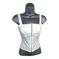 Pretty Little Thing White Vest Top Hook & Loop Front Women’s UK Size 8 Stretch