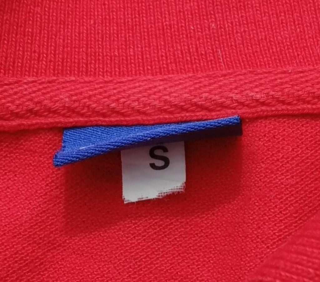 Asics Polo Shirt Men's UK Size S Red Short Sleeve Embroided Logo Cotton Blend