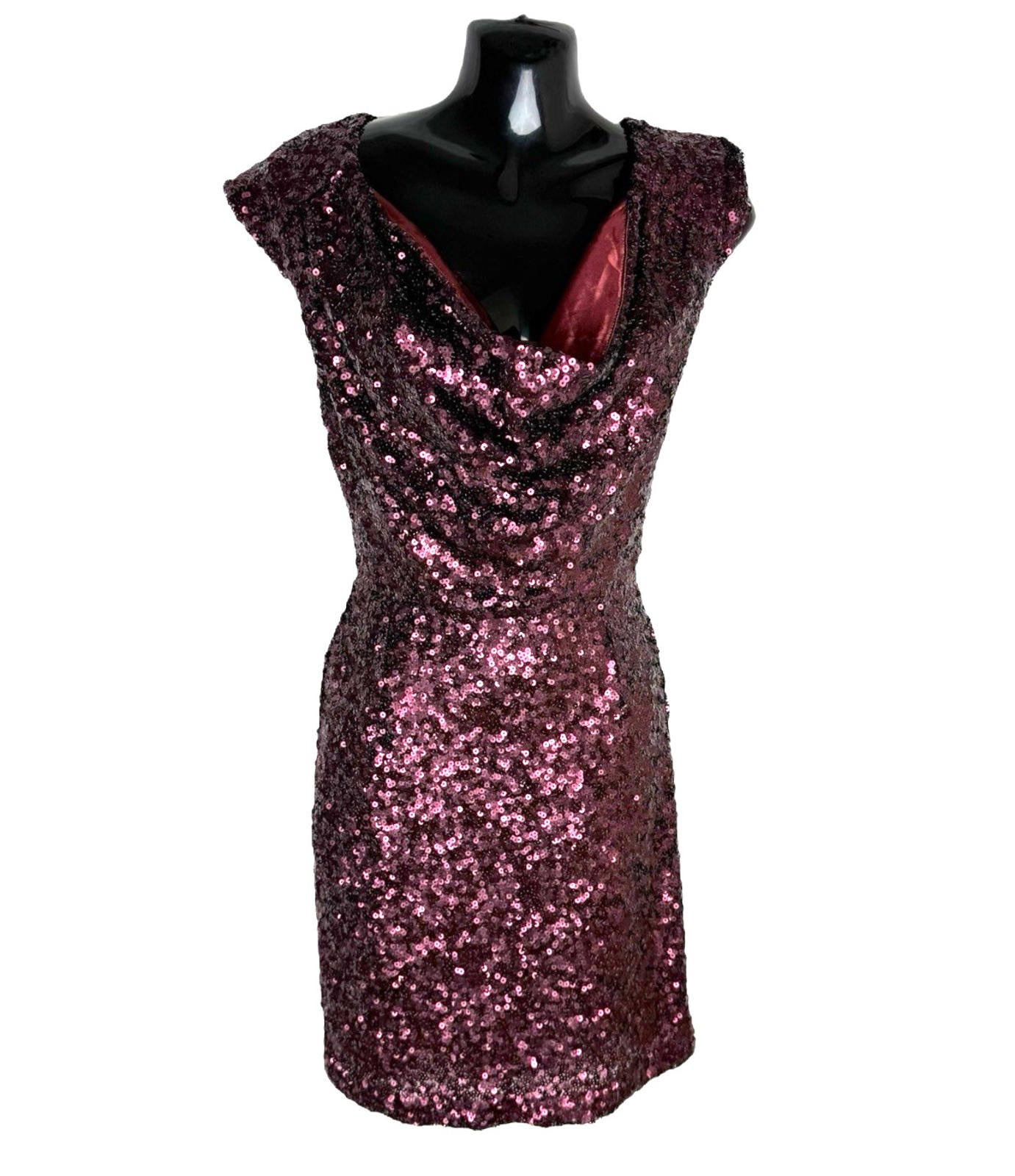 French Connection Deep Purple Sequin Mini Dress Women’s UK Size 6