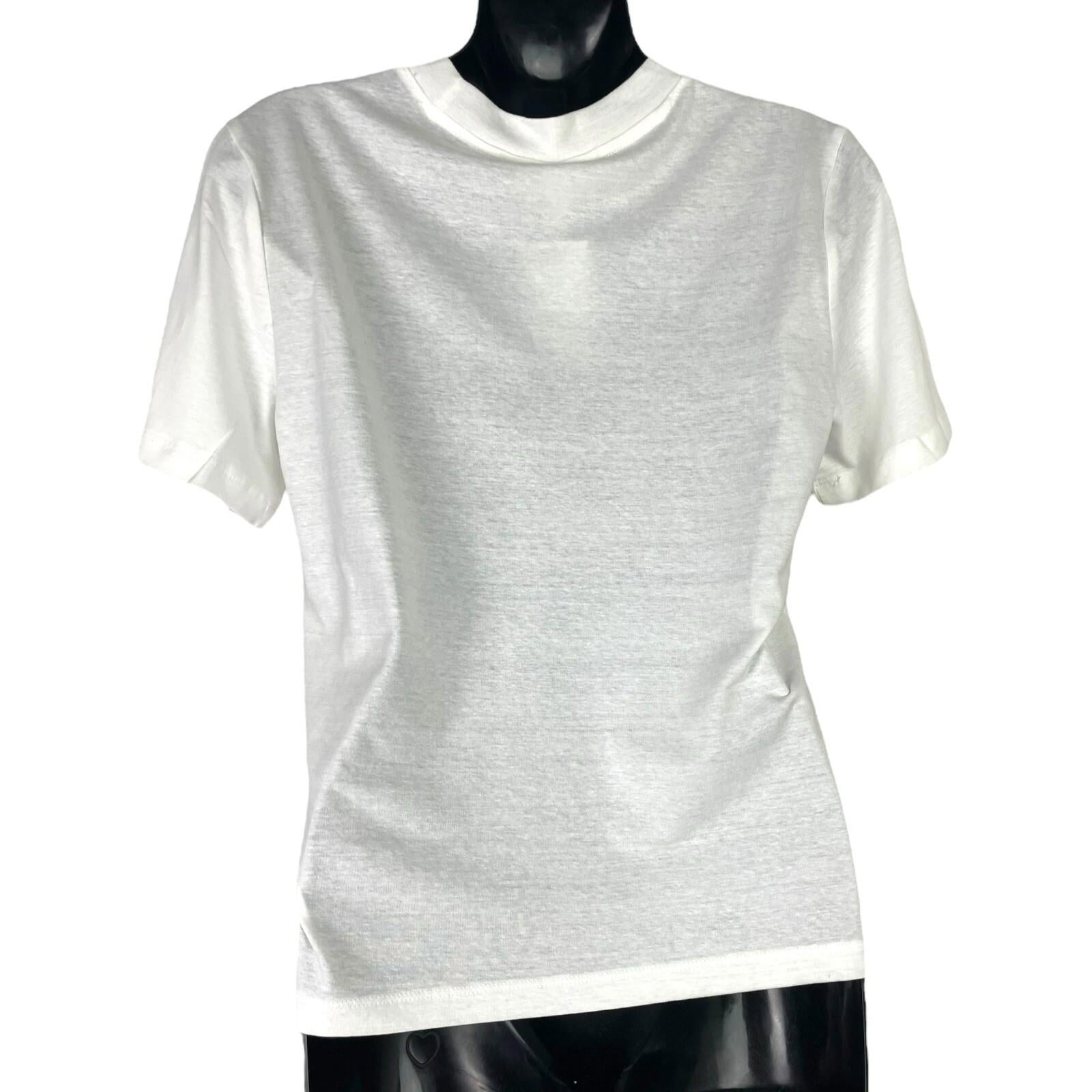 H&M White AC/DC Graphic Print T-Shirt Oversized 100% Cotton Women’s UK Size XS