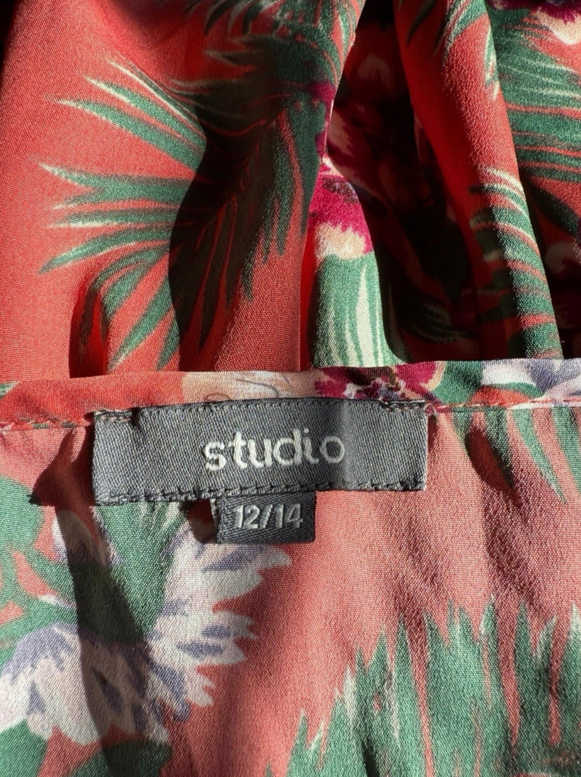 Studio Red Floral Playsuit Spaghetti Strap Women’s UK Size 12 Summer