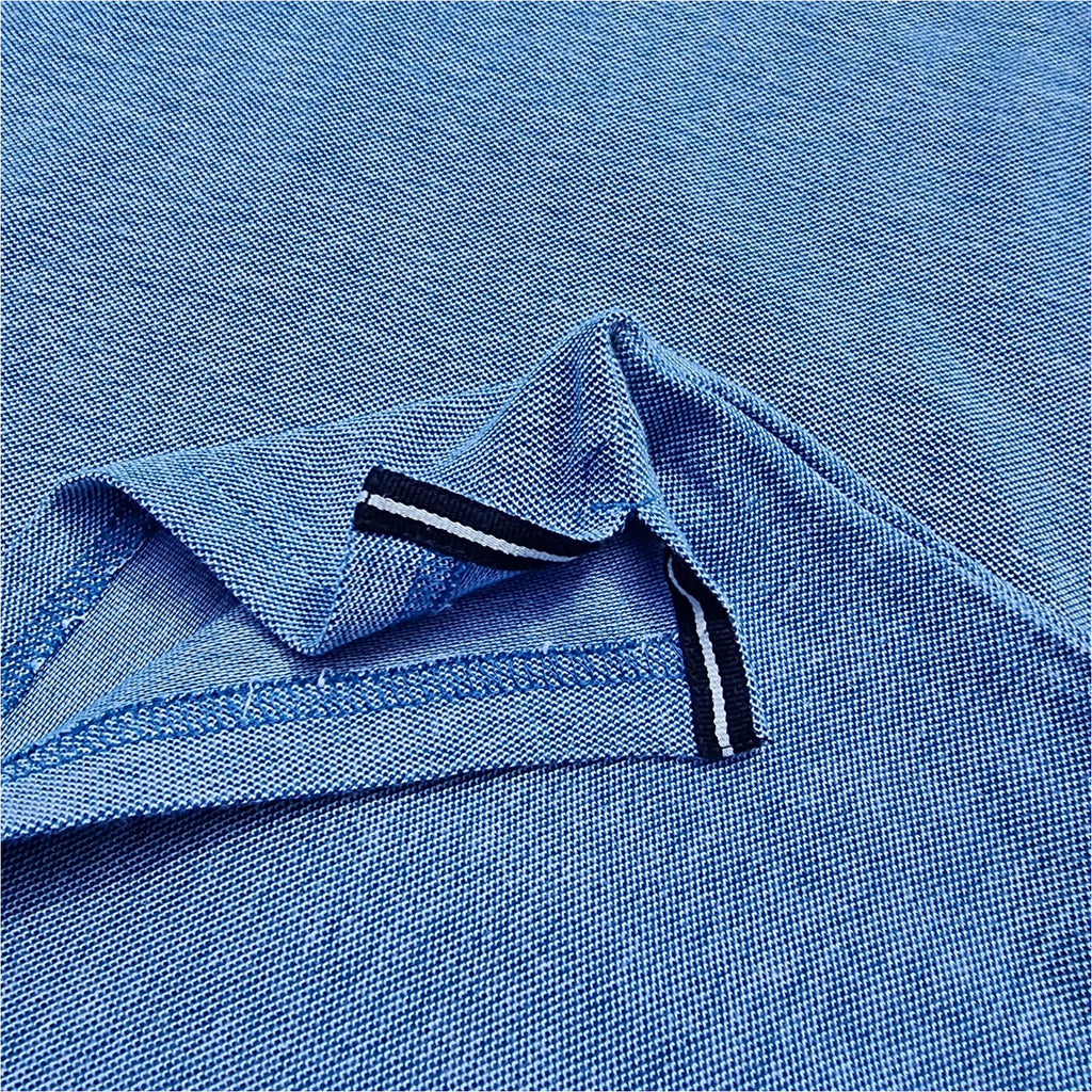 Maine Polo Shirt Men's UK Size M Blue Contrasting Trim 100% Cotton