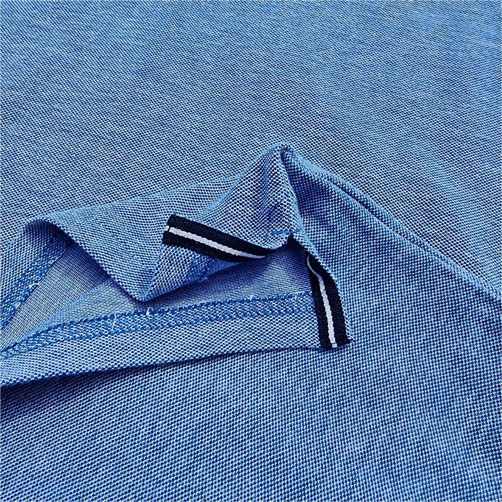 Maine Polo Shirt Men's UK Size M Blue Contrasting Trim 100% Cotton