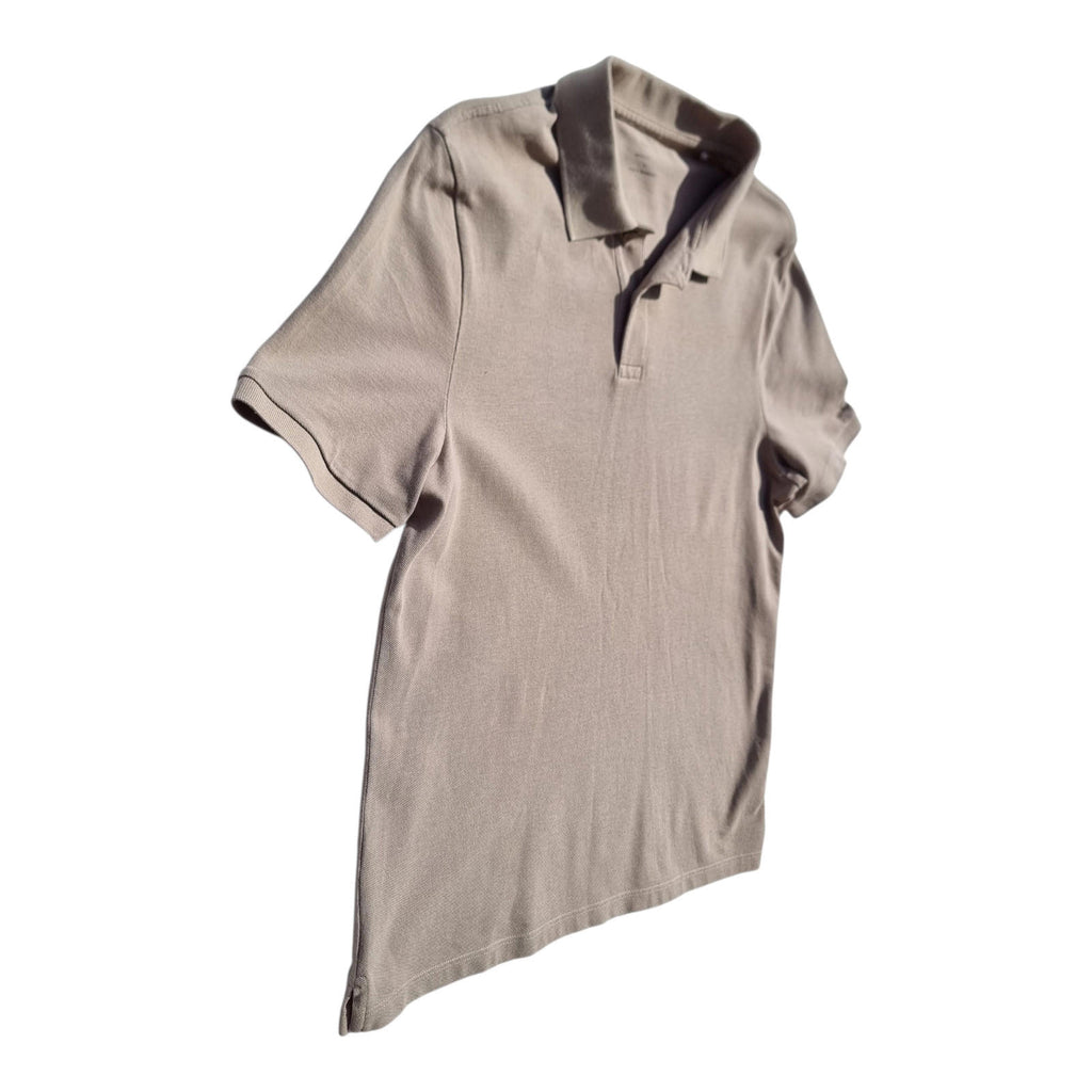 M&S Polo Shirt Men's UK Size L Beige Sand Short Sleeve 100% Cotton 41-43" Chest