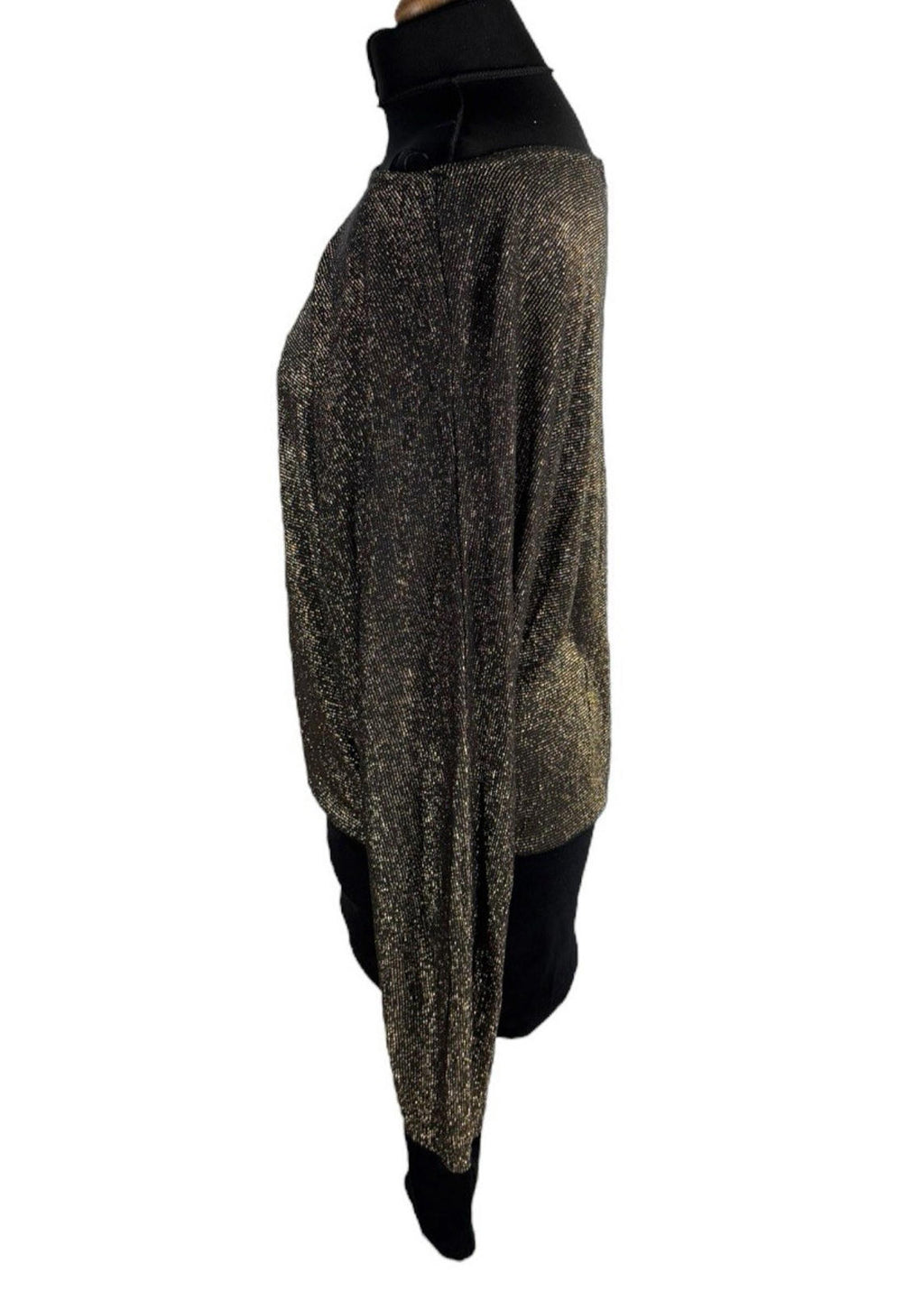 Nouvelle Collection Gold Sparkle Top Long Sleeve Relaxed Fit Women’s UK Size M