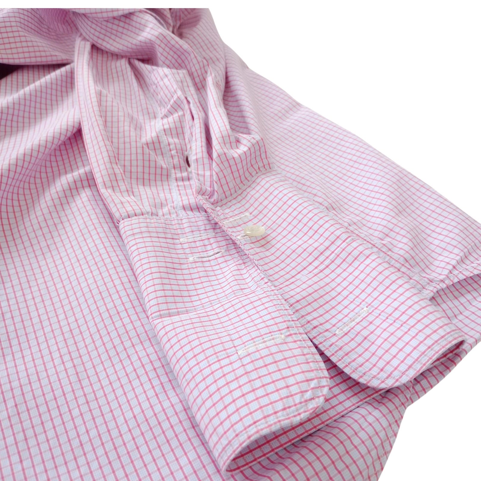 Gieves & Hawkes Pink Check Long Sleeve Shirt Men's UK Size M 37" Chest