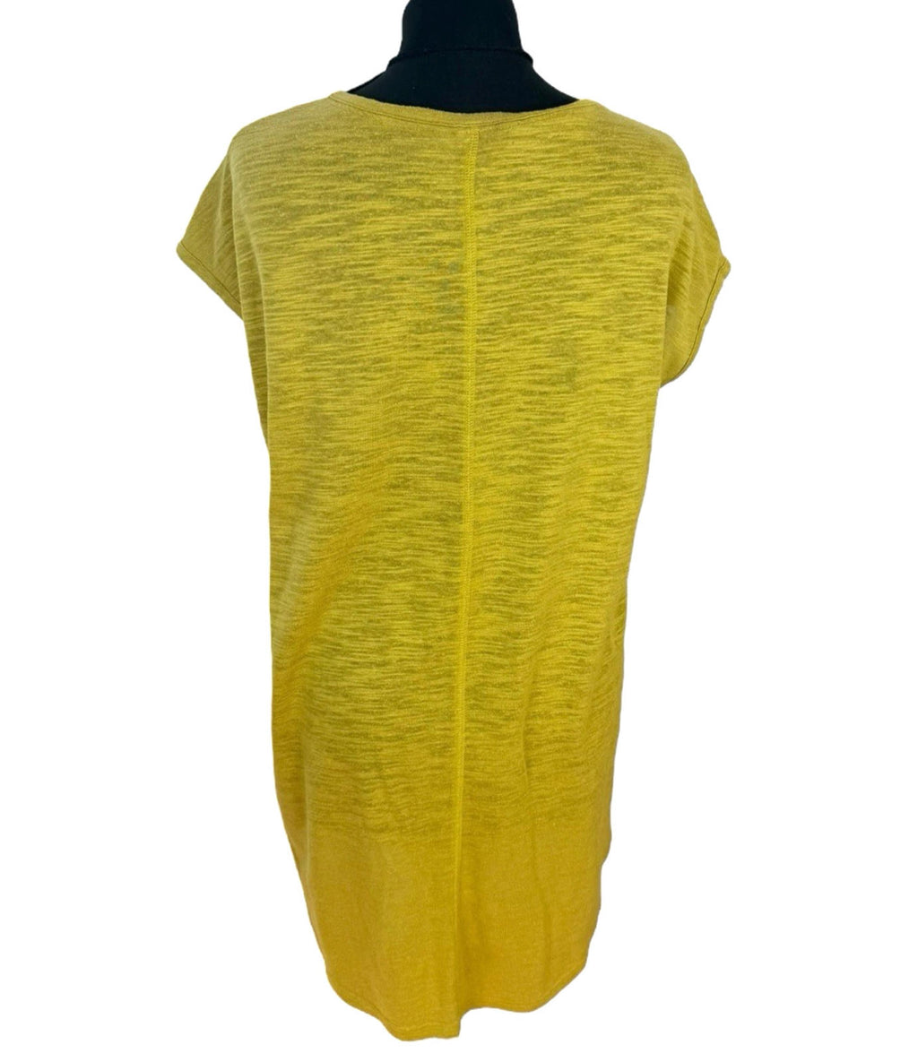 Next T-Shirt Blouse Women’s UK Size 14 Mustard Yellow V Neck Pocket Summer