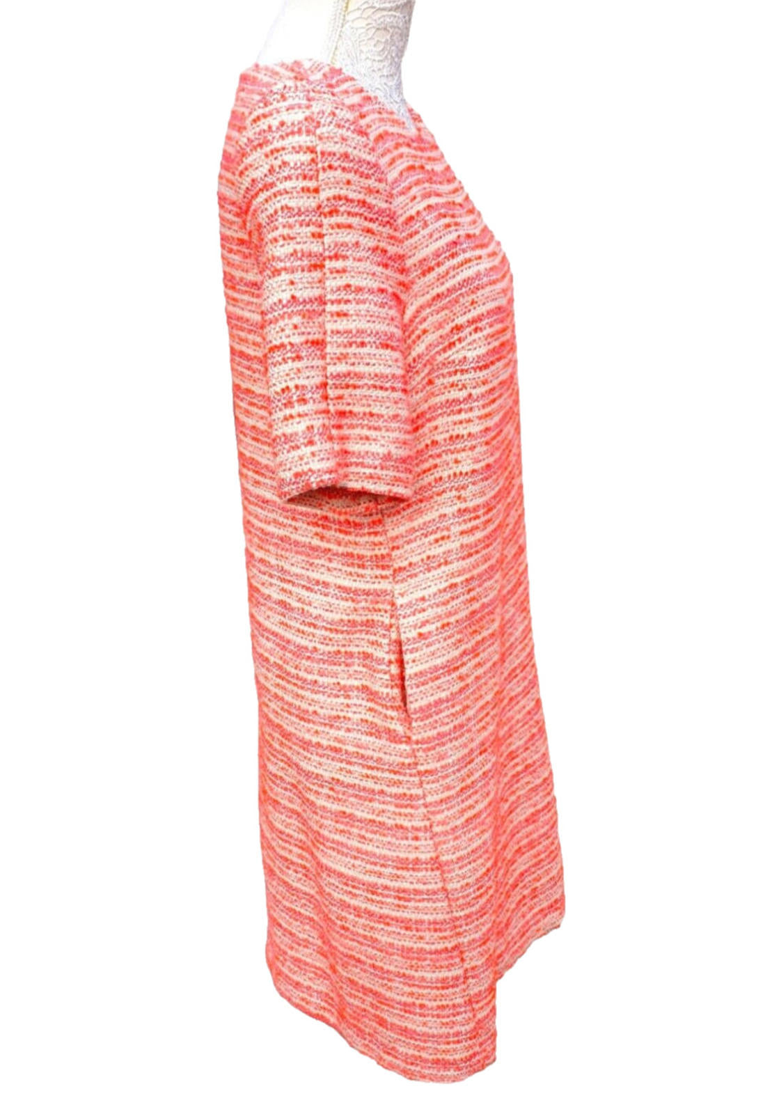 John Lewis Orange Tweed 60's Mini Dress Textured Summer Women's UK Size 12