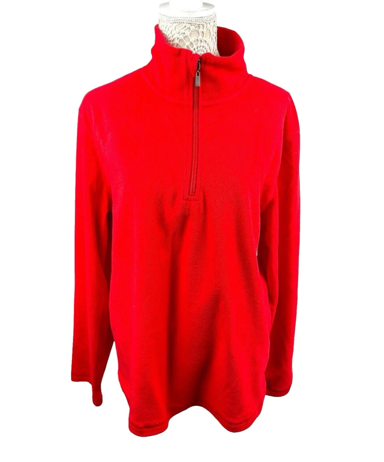 Hutson Harbour Bright Red Fleece Jumper Thin Fleece Women’s UK Size L (14-16)