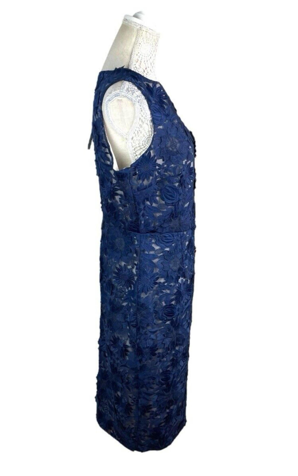Coast Philippa Navy Blue Lace Formal Dress Midi Women’s UK Size 14