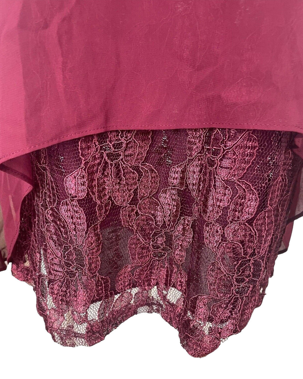 Floryday Burgandy Lace Tiered Top Women's UK Size M (8-10)