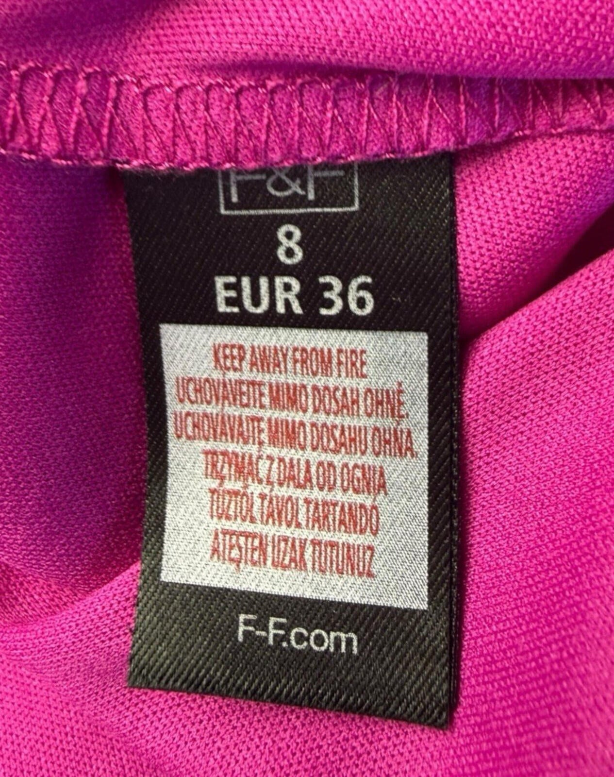F&F Pleated Camisole Top Women’s UK Size 8 Smocked Sleeveless Bright Pink