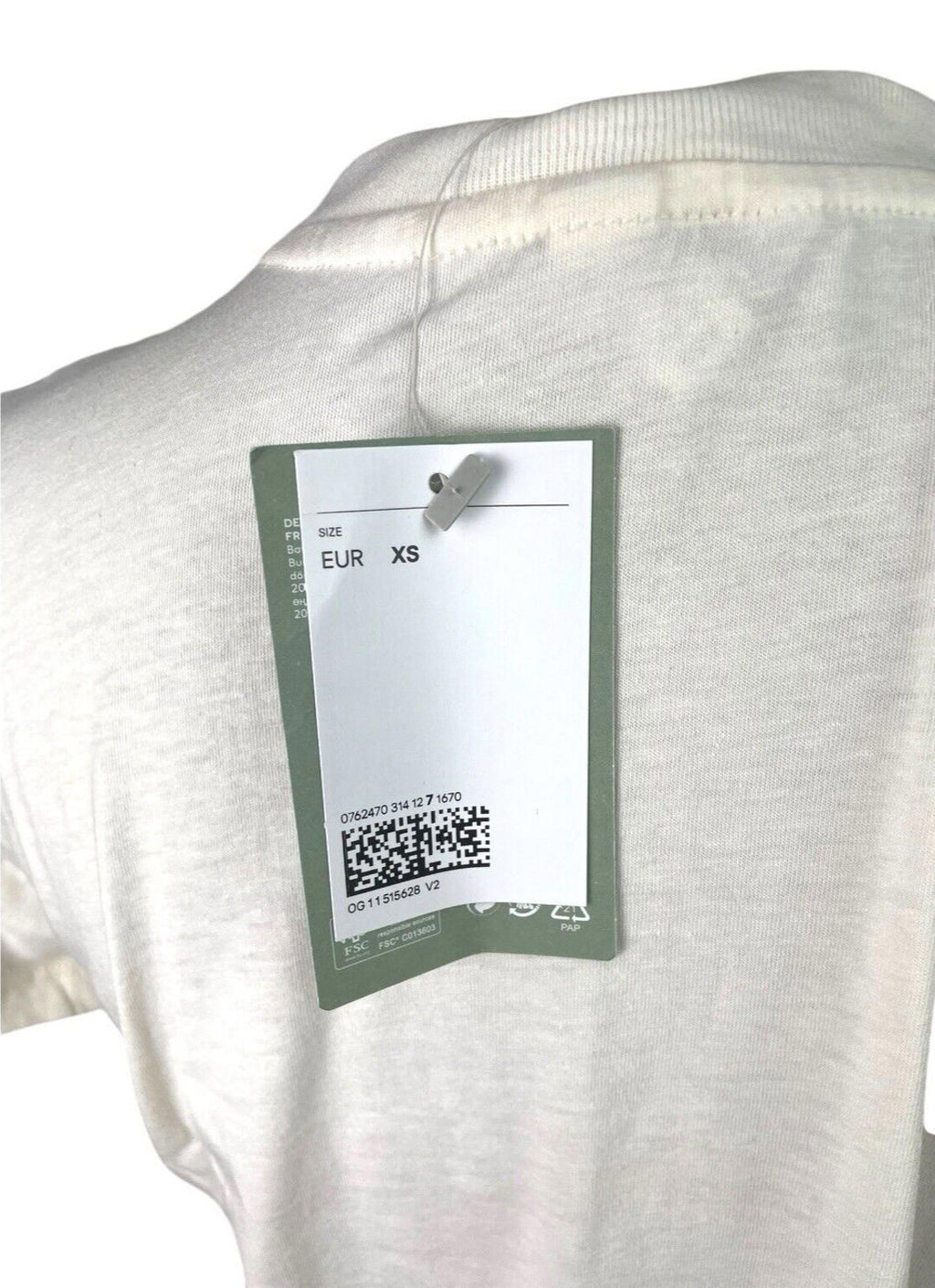 H&M White Nirvana Printed T-Shirt Loose Fit Women’s UK Size XS