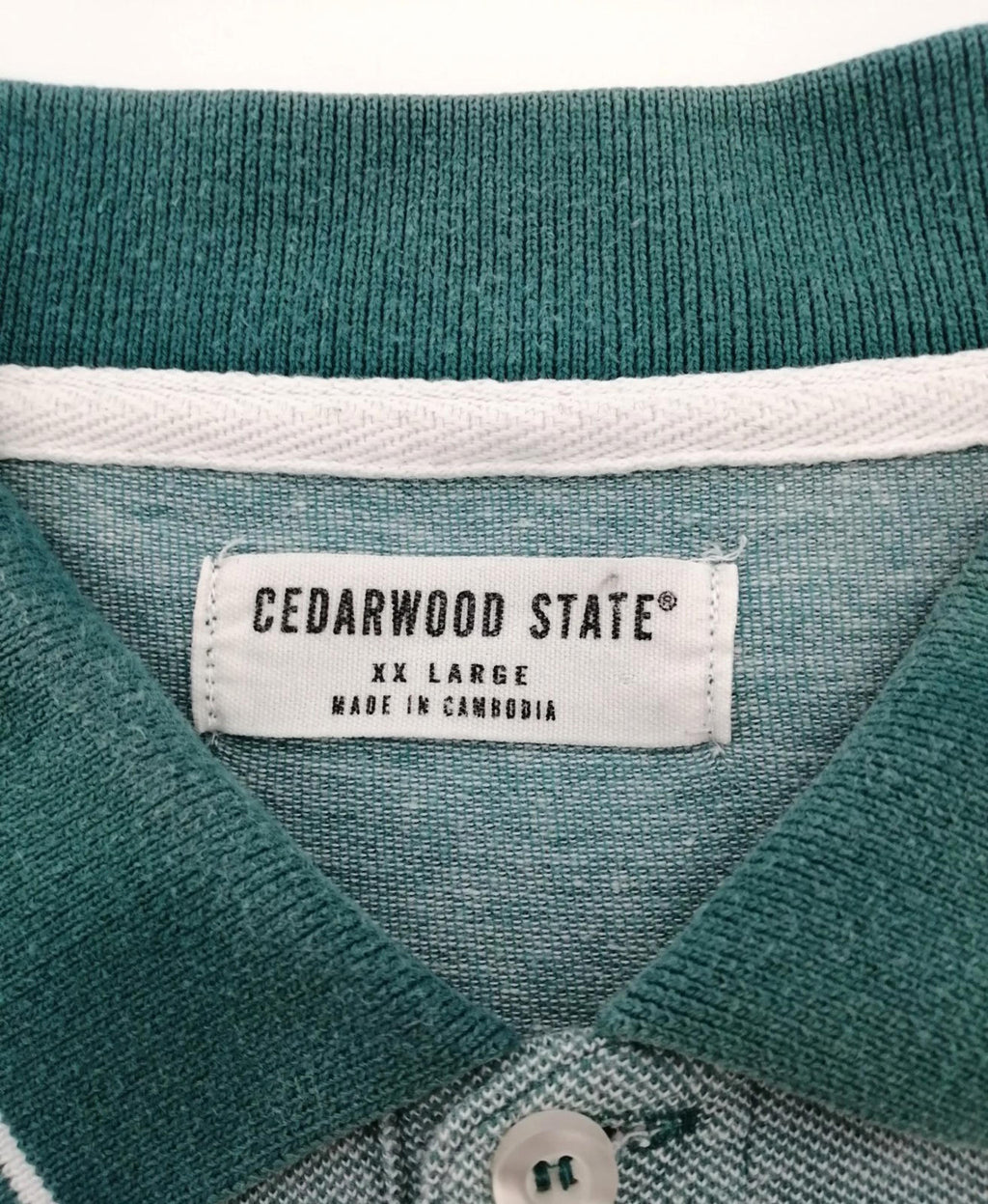 Cedarwood State Polo Shirt Men's Size 2XL Teal Blue Embroidered Logo 100% Cotton