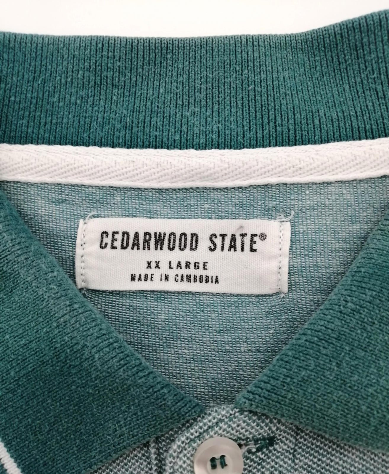Cedarwood State Polo Shirt Men's Size 2XL Teal Blue Embroidered Logo 100% Cotton