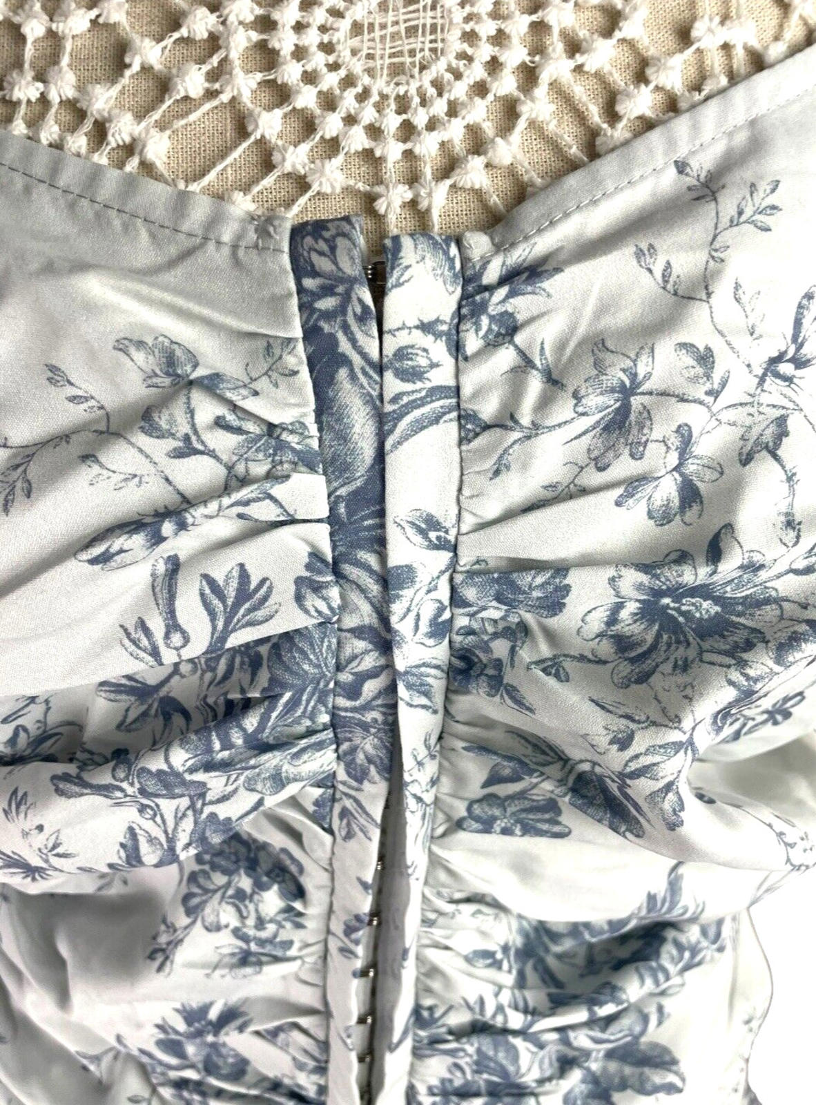Pretty Little Thing Pale Blue Corset Mini Dress Ruffles Women’s UK Size 16