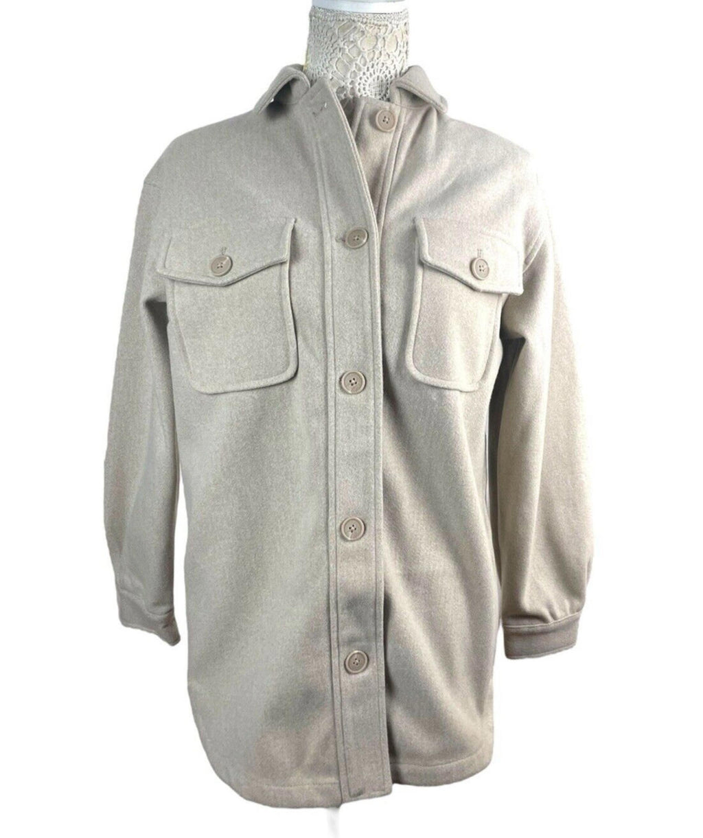 New Look Beige Oversized Shacket Shirt Jacket Women’s UK Size 4