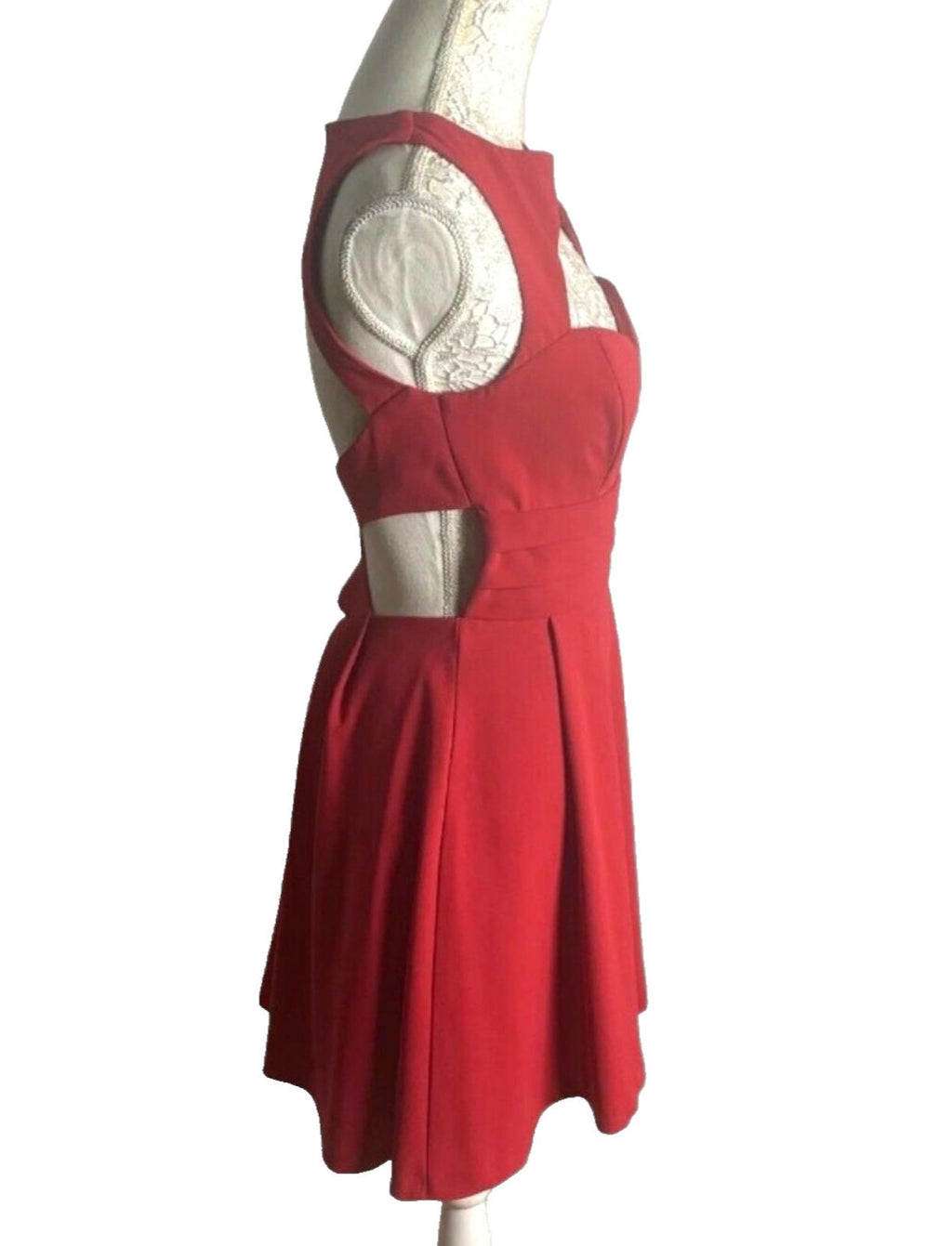 Mini Dress Red Backless A-line Spotlight Warehouse Collection Women's UK Size 8