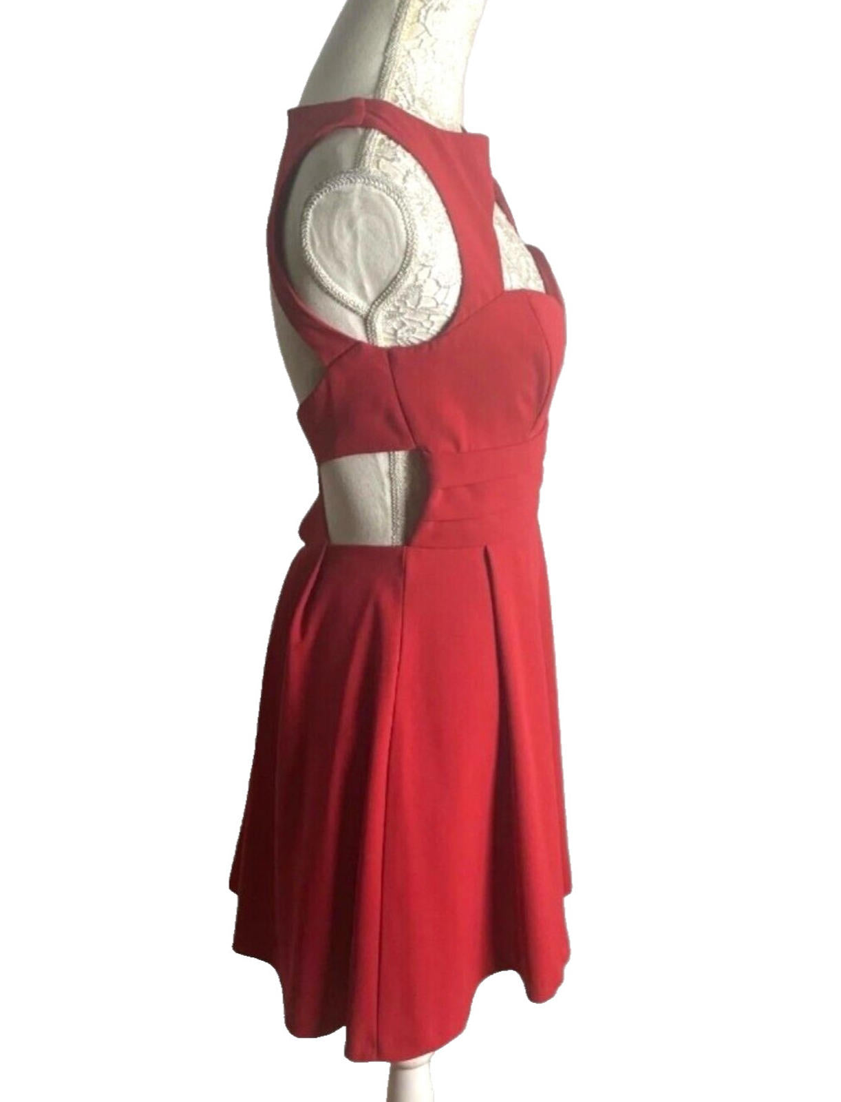 Mini Dress Red Backless A-line Spotlight Warehouse Collection Women's UK Size 8