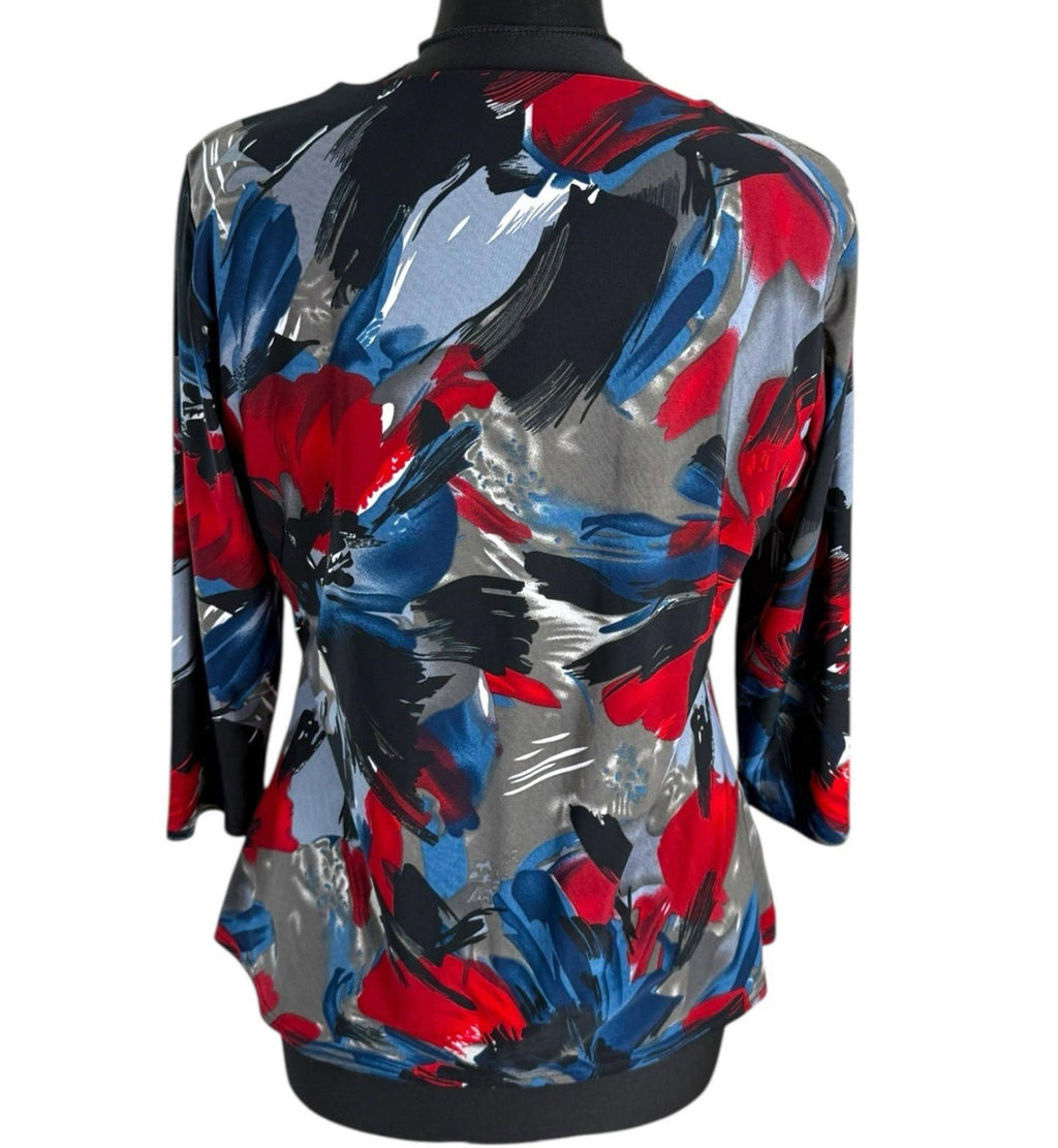 Bassini Multicolour Top Layered  Blouse 3/4 Sleeve Women’s UK Size 12