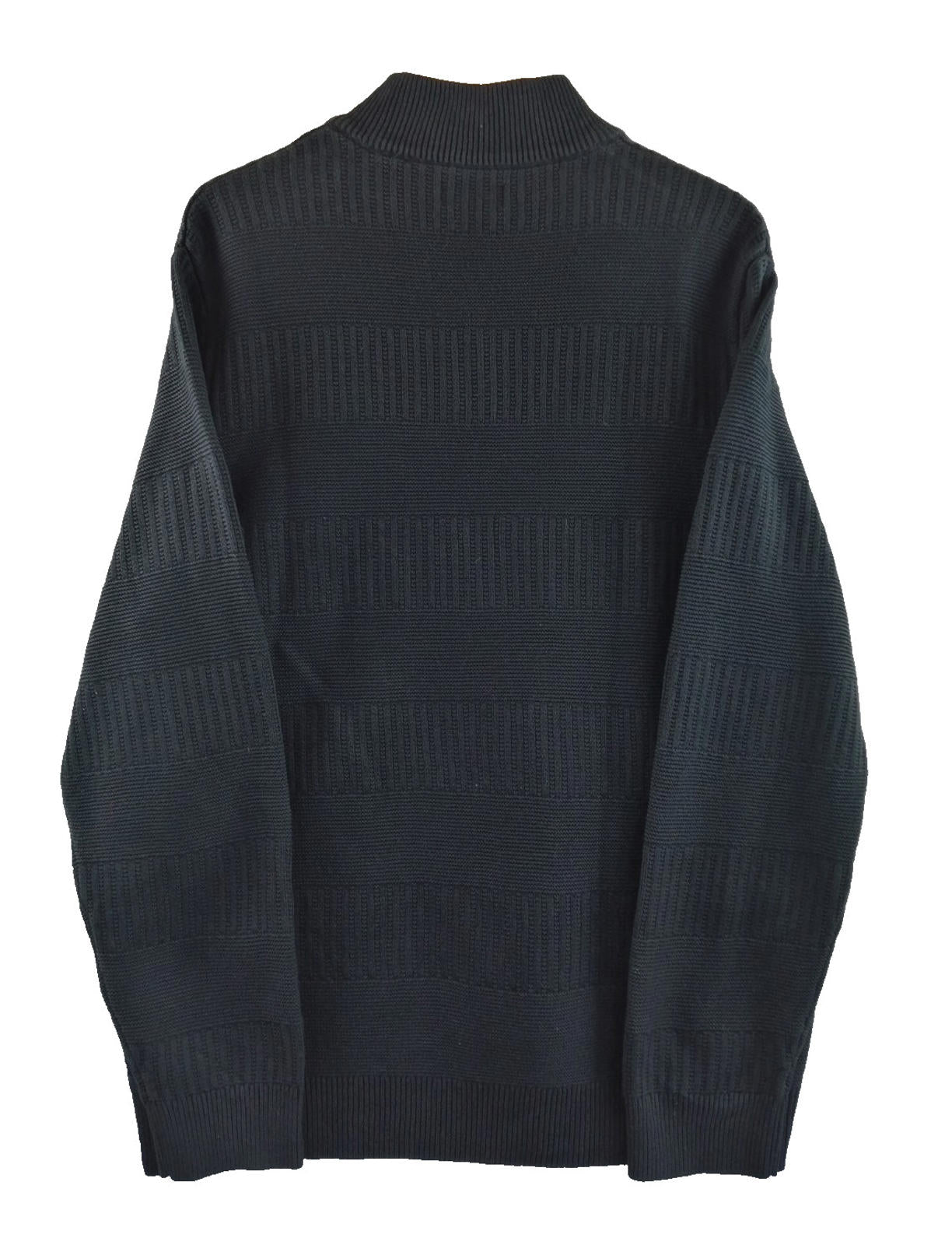 Ralph Lauren Chaps 1/4 Zip Ribbed Black Jumper Men's Size XL 100% Cotton