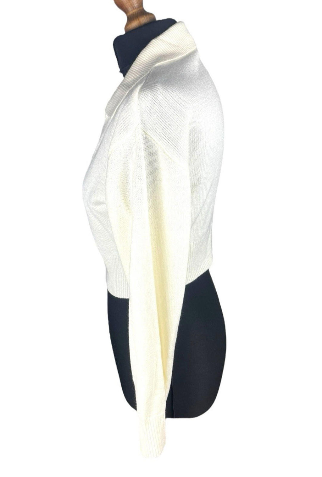 Divided Ivory Collared Jumper Cropped Long Sleeve Women’s UK Size XS