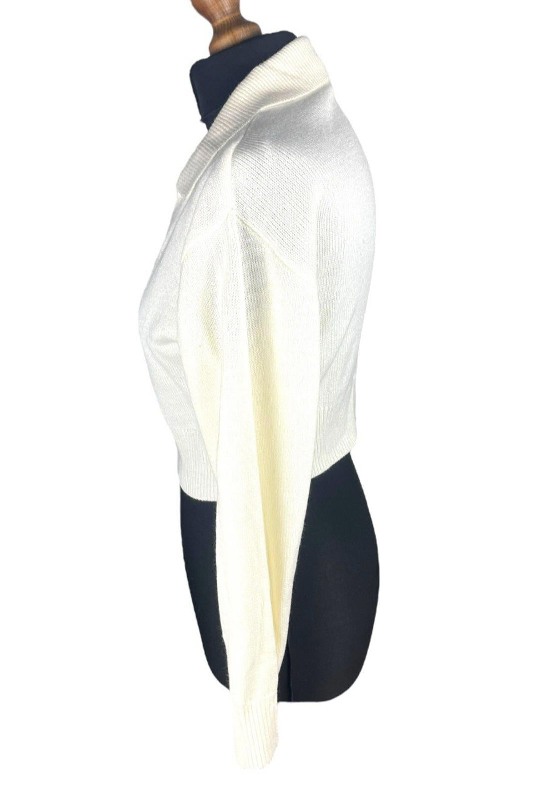 Divided Ivory Collared Jumper Cropped Long Sleeve Women’s UK Size XS