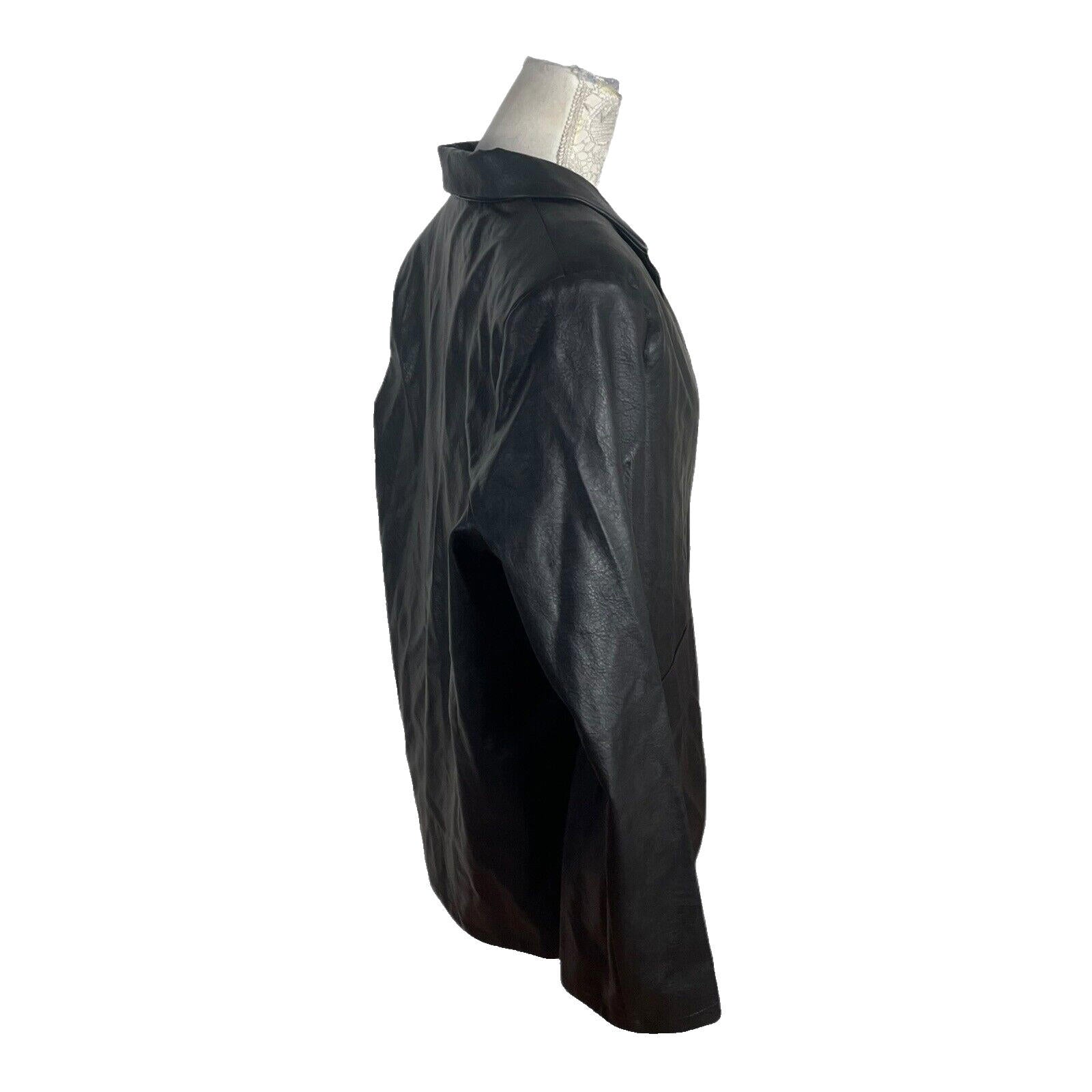 Pretty Little Thing Faux Leather Jacket Oversized Black Women's UK Size 8