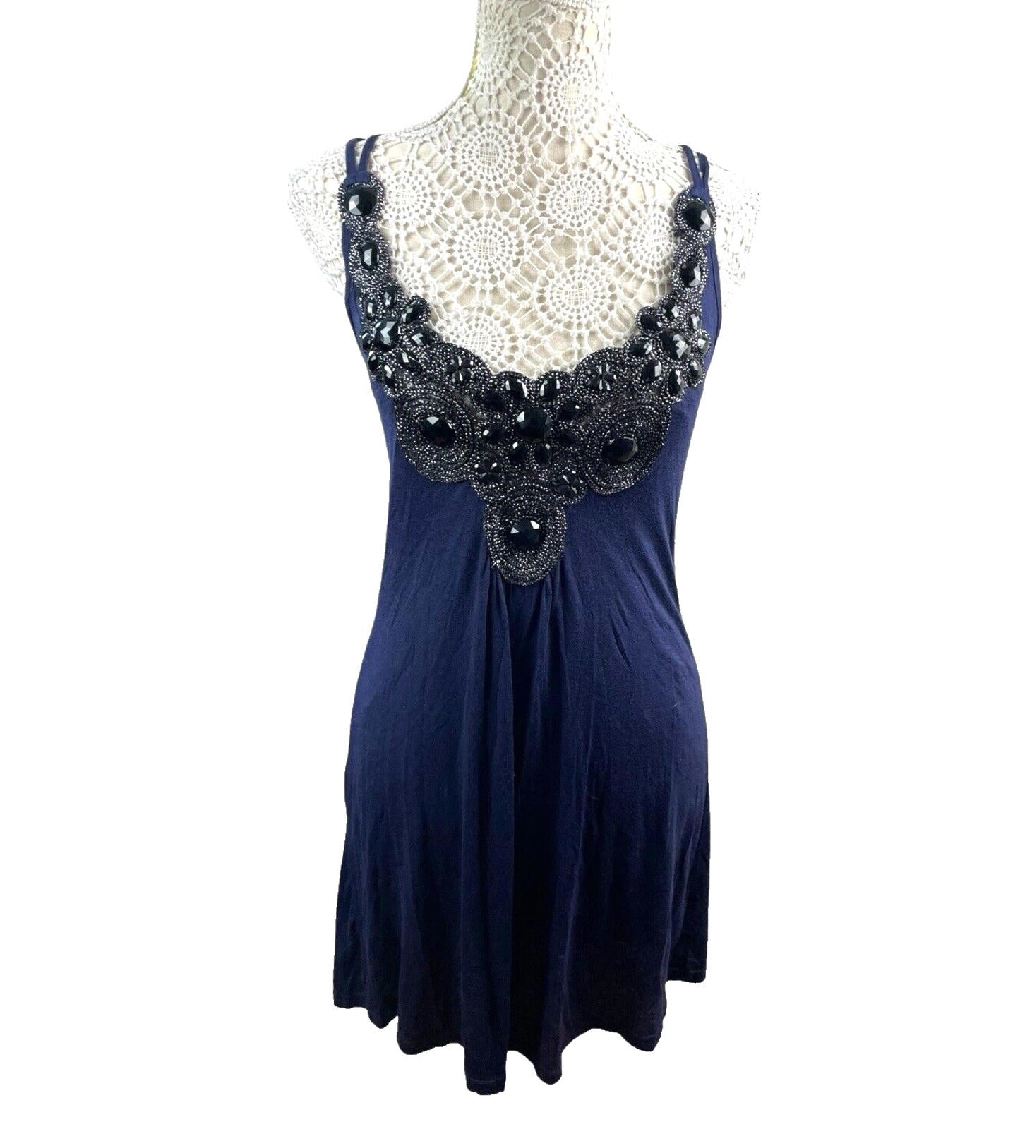 Little Mistress Evening Dress Navy Embellished Women’s UK Size UK Size 10