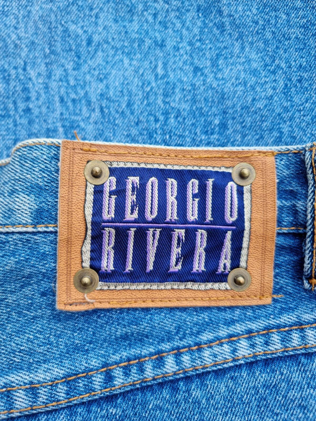 Georgio Rivera Retro Jeans Men's UK Size W30 L30 Blue Denim Straight Leg 90's
