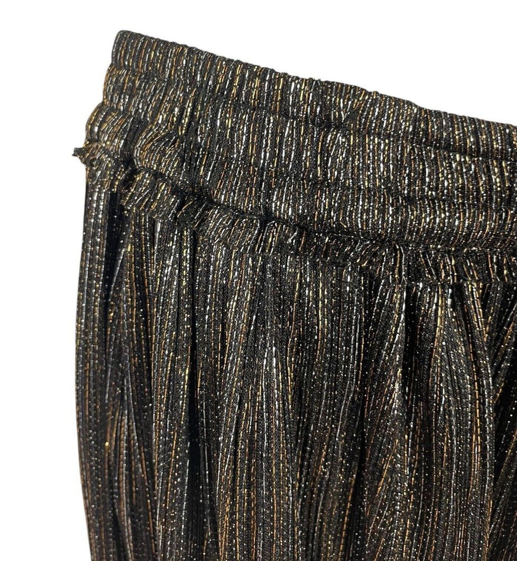 Zara Basic Black & Gold Sparkle Party Skirt Maxi Lined Women’s UK Size XS