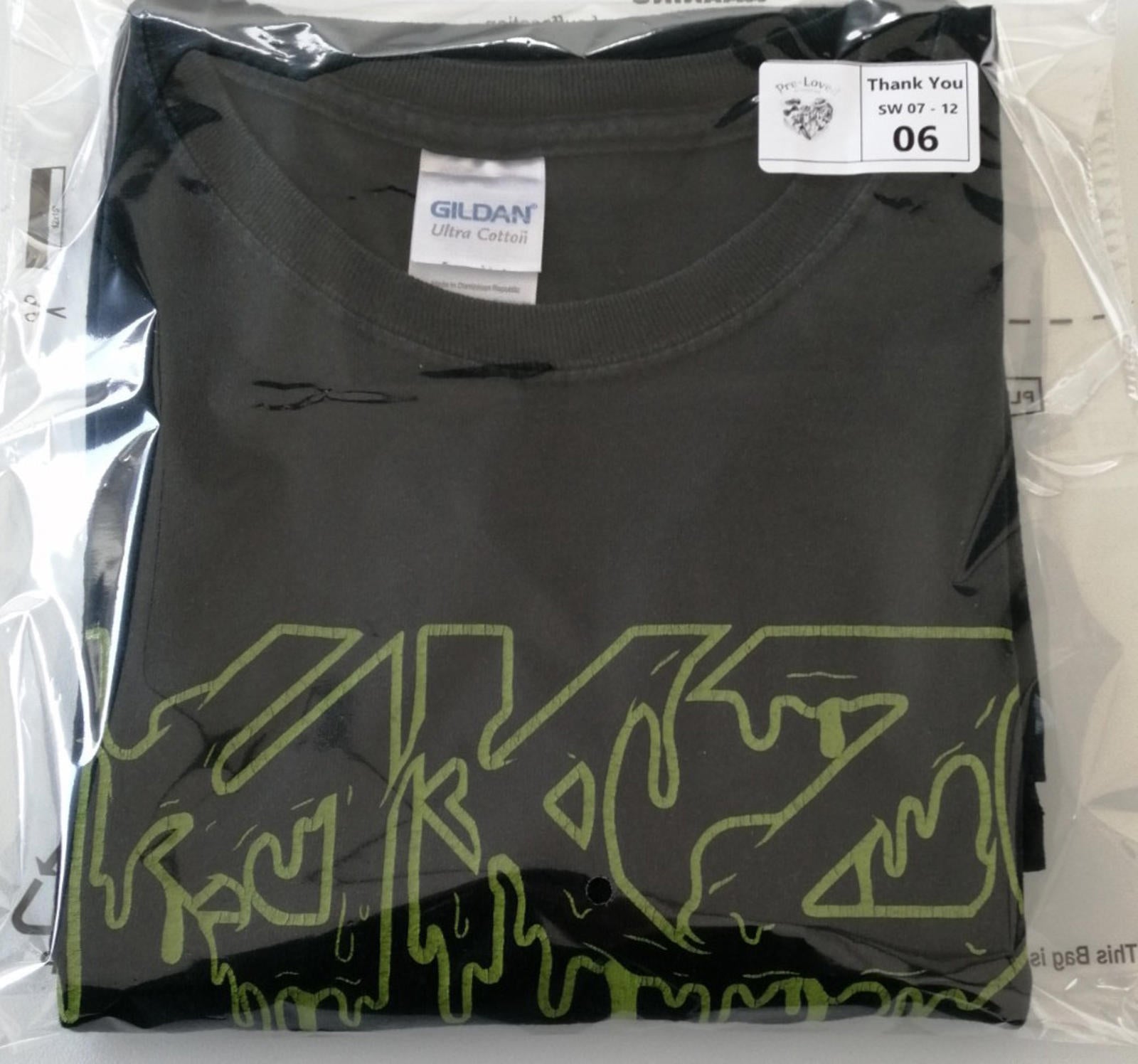 Graffiti Font Graphic Print T-Shirt Men's Size XL Black Crew Neck 100% Cotton