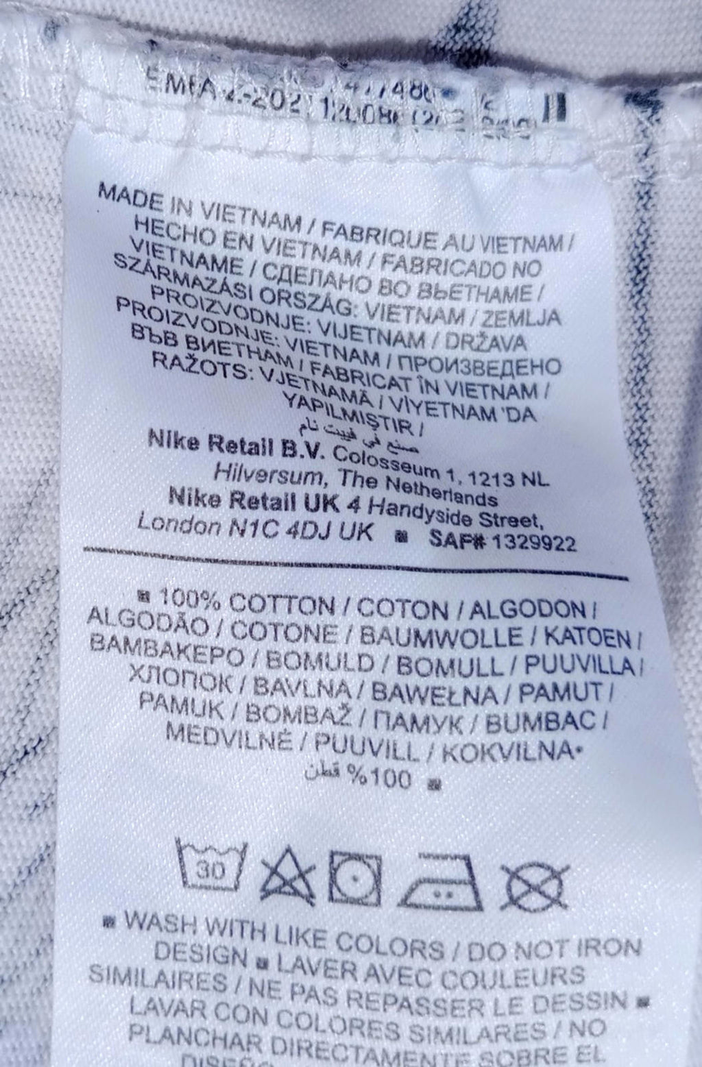 Nike Air Jordon T Shirt Men's UK Size M White 100% Cotton Graphic Print