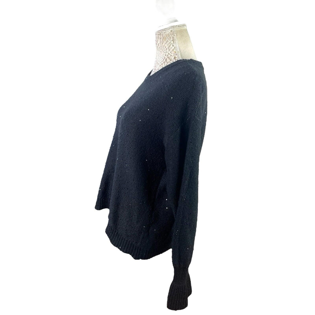 DKNY Jumper Black Knitted Sparkle Women’s UK Size XL (14)