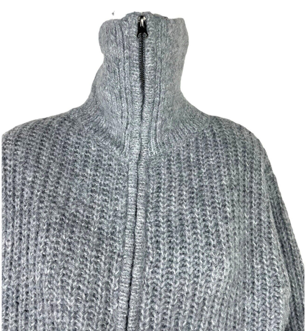 Divided Grey Marl Rib Knit Oversized Cardigan Collared Women’s UK Size XXS