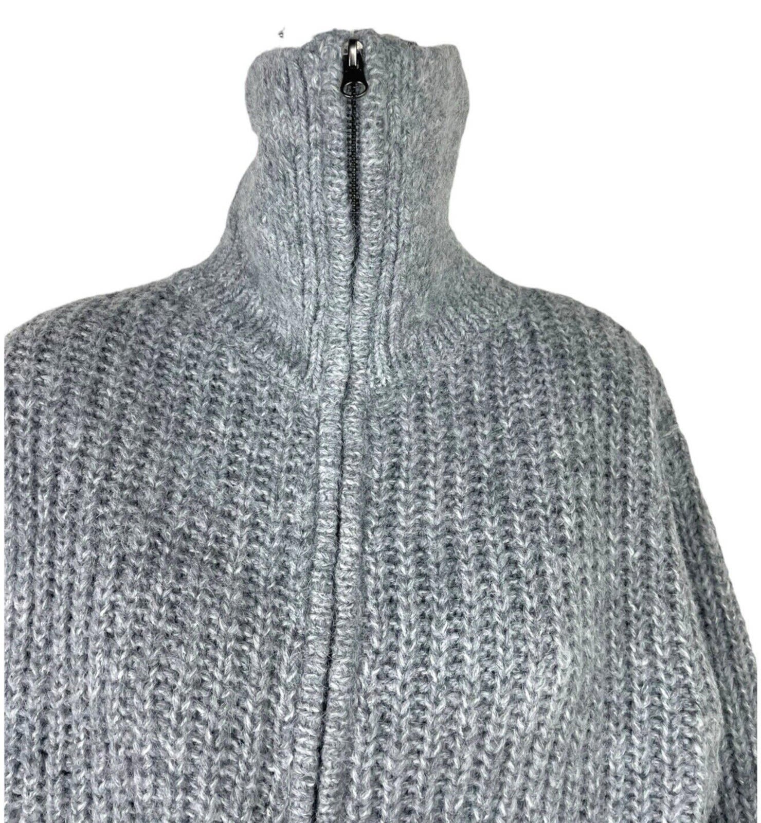 Divided Grey Marl Rib Knit Oversized Cardigan Collared Women’s UK Size XXS