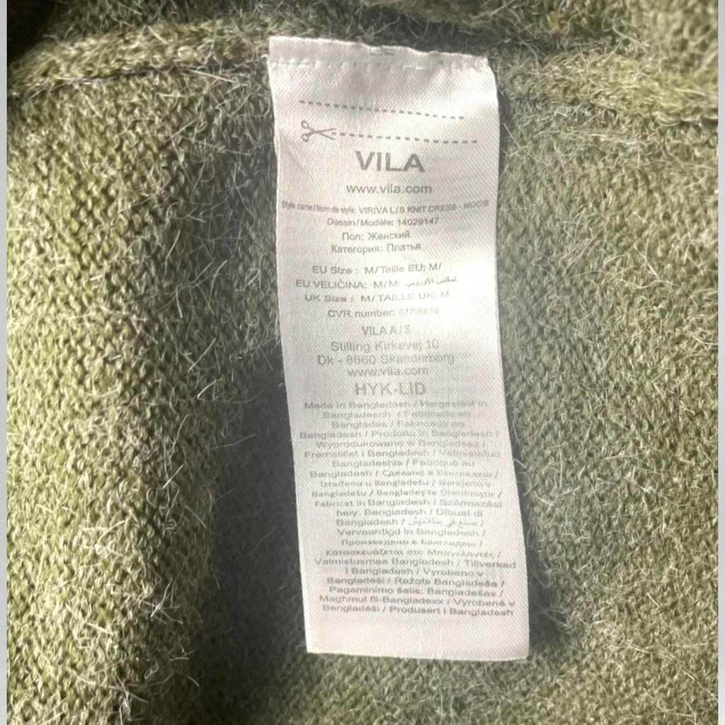 Vila Jumper Dress Green Over Sized Summer Women's UK Size M