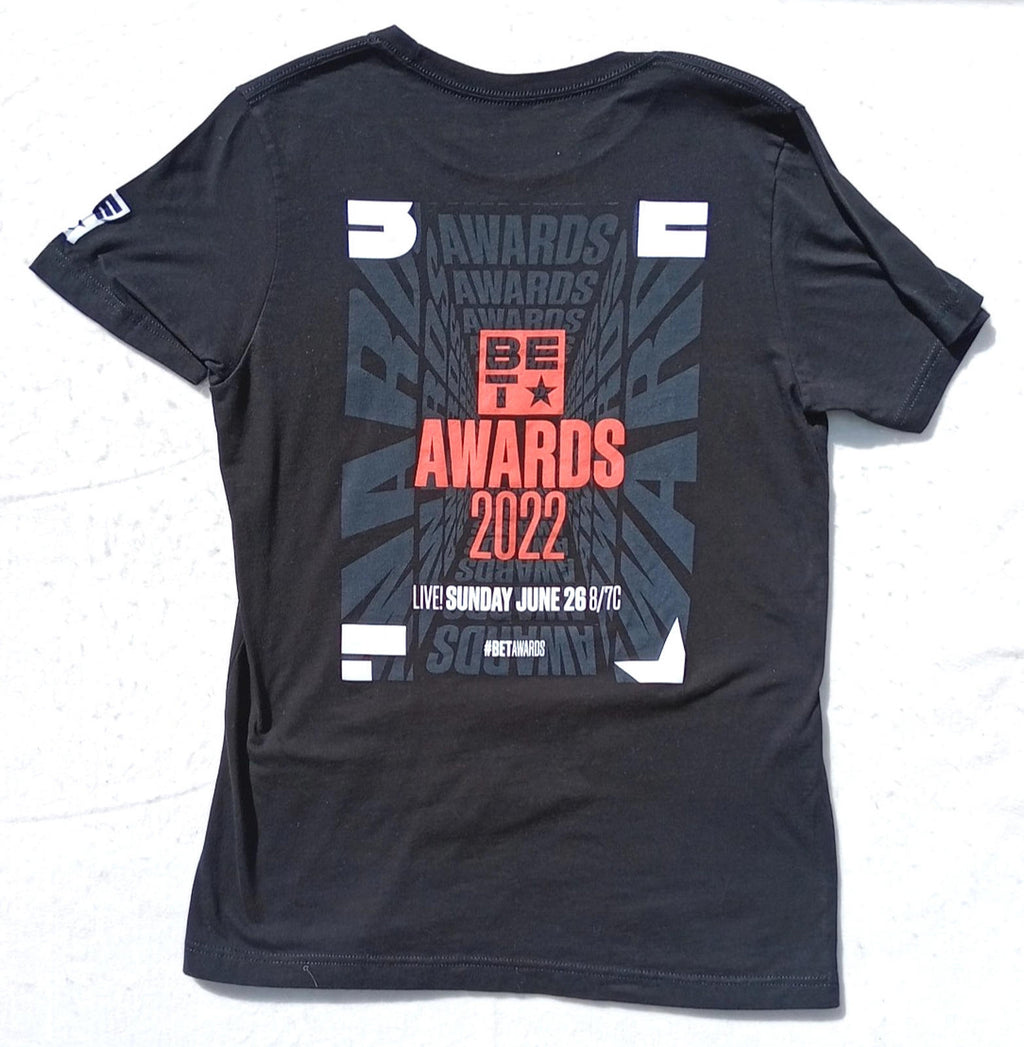 BET Awards Graphic Print T-Shirt Men's UK Size L Black Crew Neck 100% Cotton