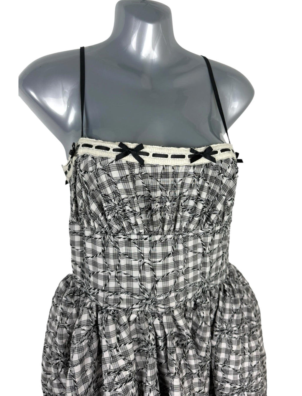 Pretty Little Thing Vintage Style Dress Retro Cute Maxi Check Women’s UK Size 8