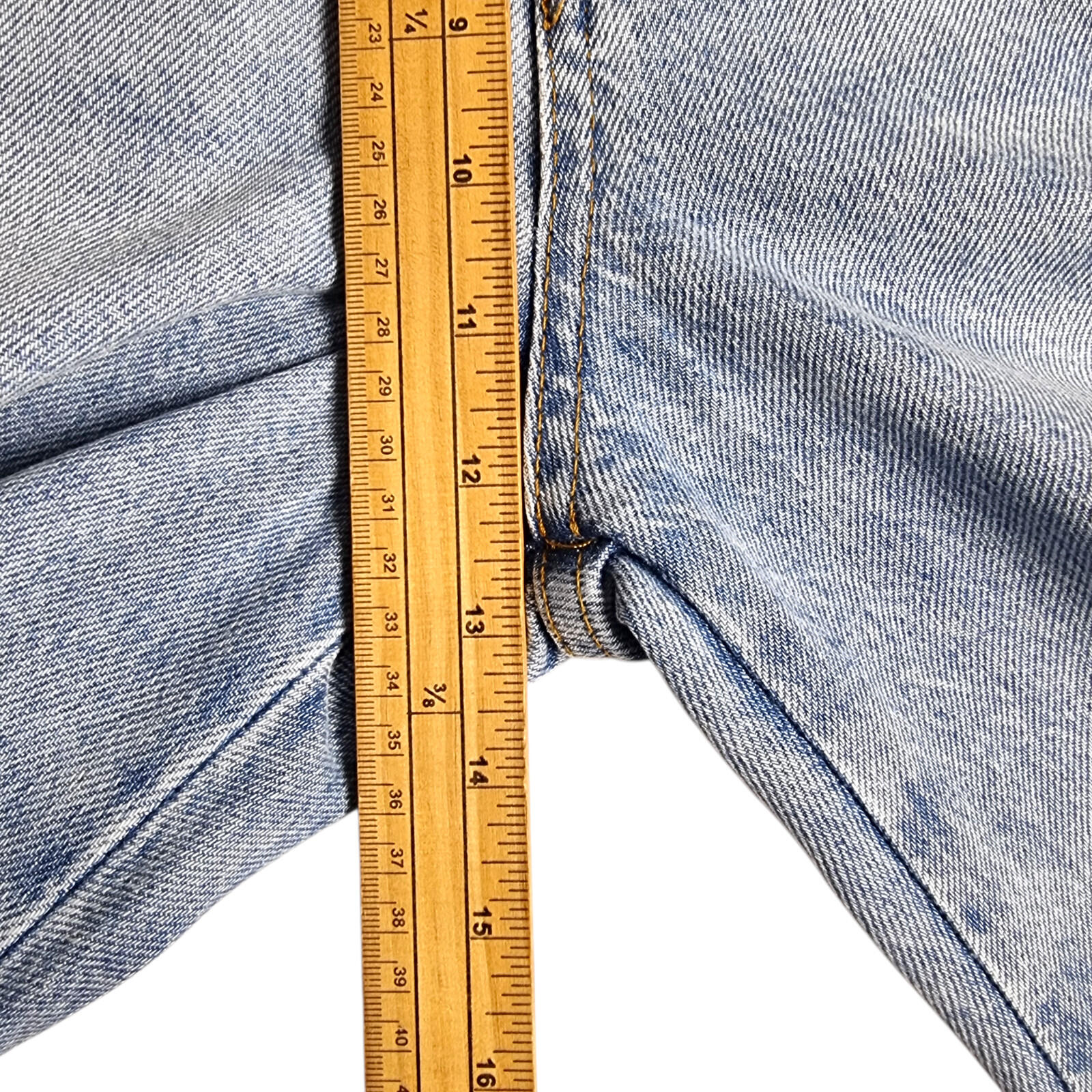Stradivarius Jeans Women's UK Size 8 Long Split Hem Straight Fit High Waist Blue
