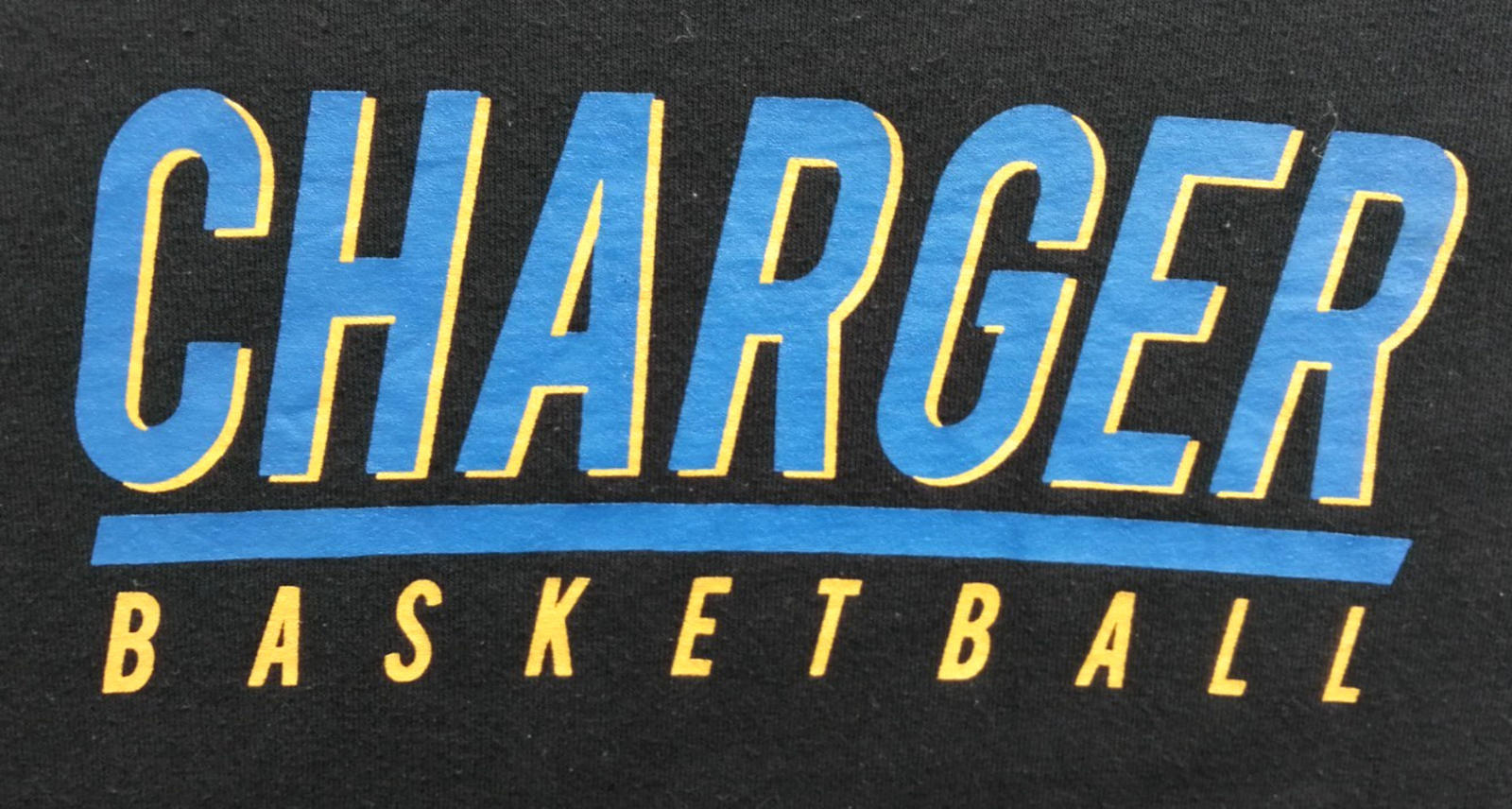 Charger Basketball Sports Graphic Print T-Shirt Men's Size M Black Crew Neck