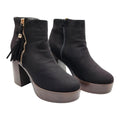 Krush Ankle Boots Black Block Heel Faux Suede Women's UK Size 7
