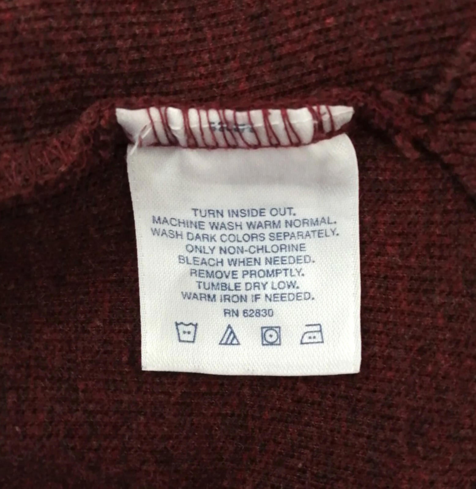 Land's End 1/4 Zip Burgundy Sweatshirt Men's Size XL Jumper 100% Cotton